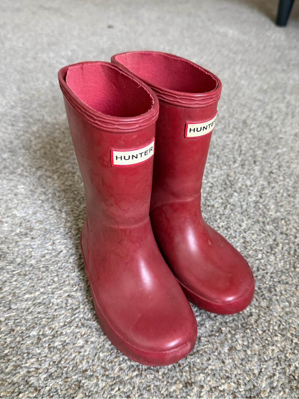 Hunter Kids Waterproof Red Rain Boots